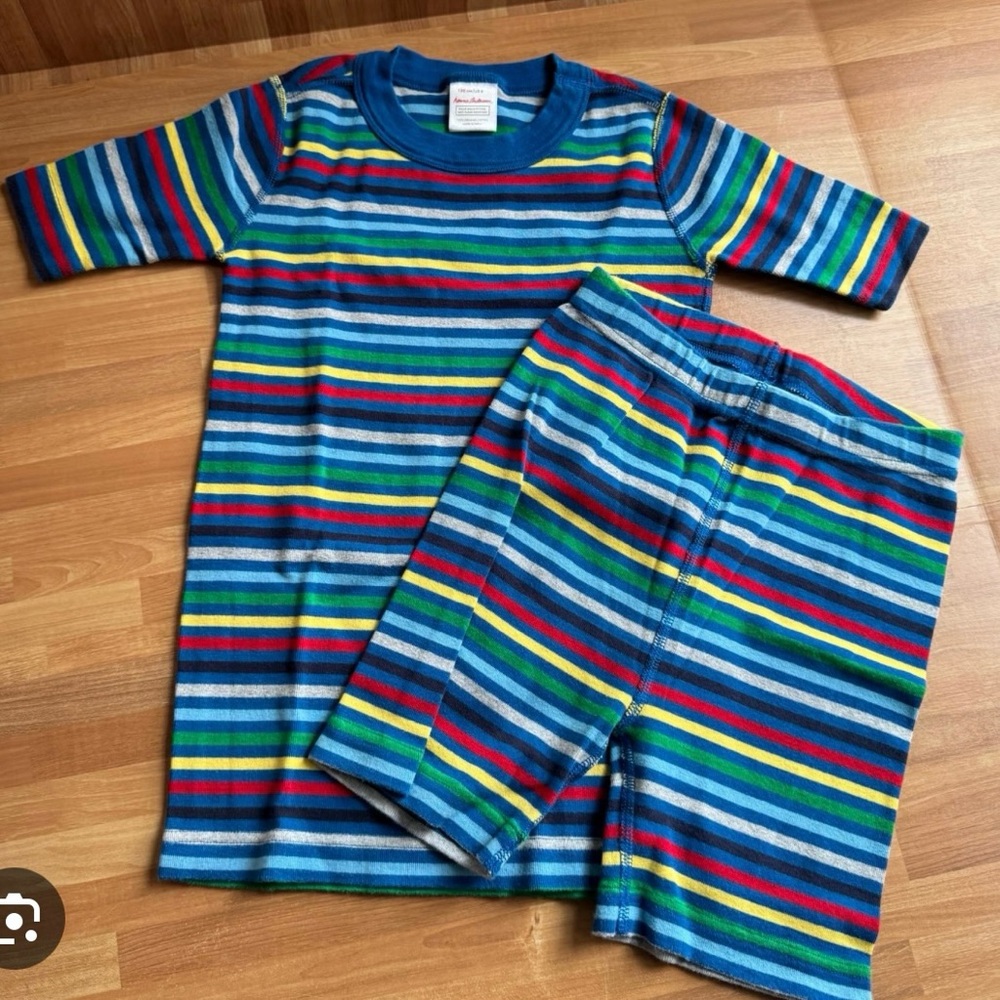Hanna Andersson Short Sleeved Striped Cotton Pajamas